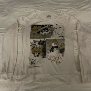 Justice Winter Fun Long Sleeve Tee - White
